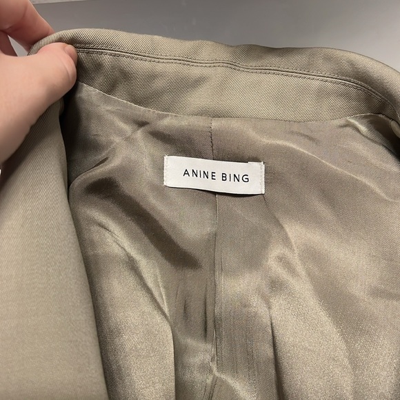 Anine Bing Quinn Blazer Small Khaki Green - Picture 12 of 12
